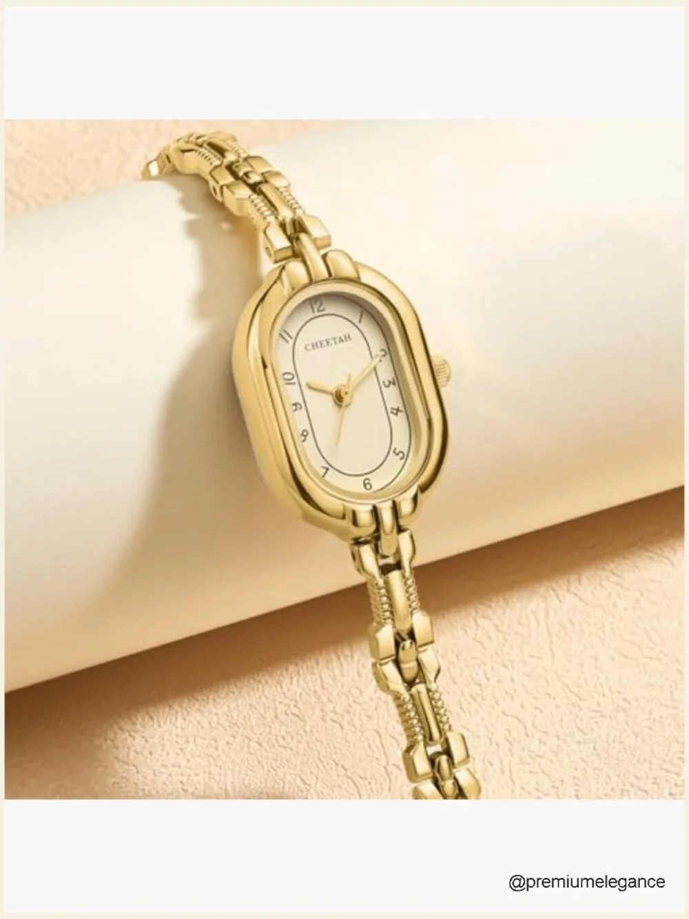 Gold Dainty Bangle Watch Small Vintage Bracelet Easy Read Numeral Dial